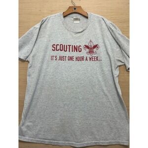 Vintage Jerzees Scouting It's Just‎ One Hour A Week T-Shirt Funny Back